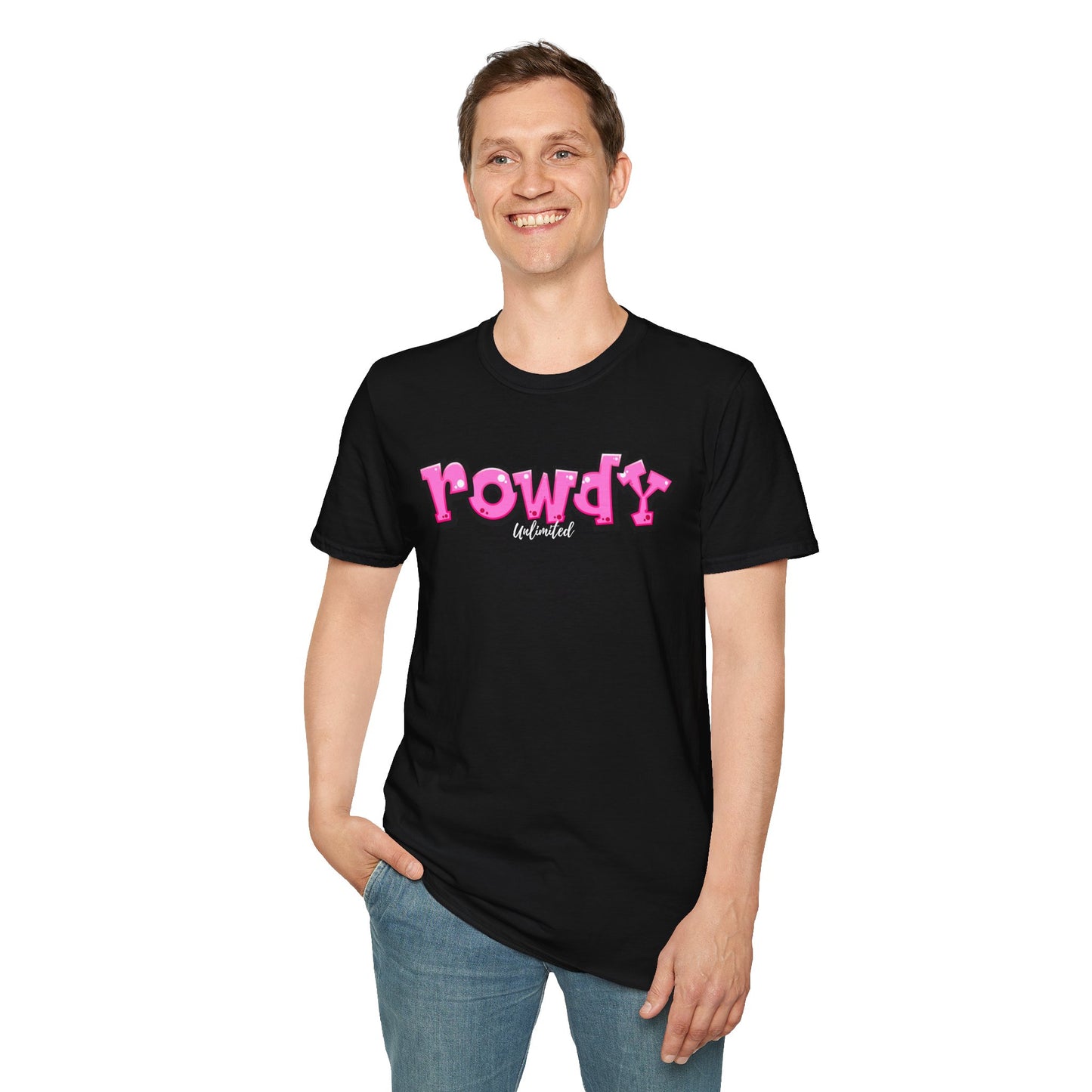 Pink Graffiti Rowdy Unisex Softstyle T-Shirt