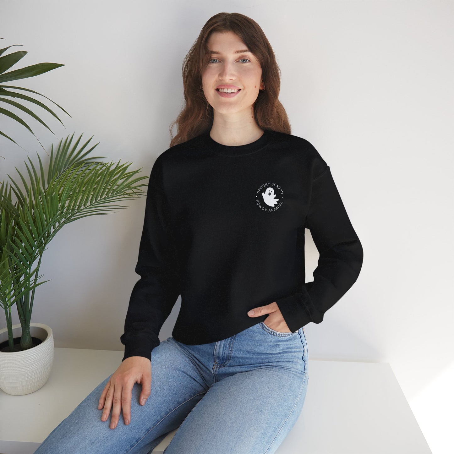 Spooky SZN Ghost Logo Unisex Heavy Blend™ Crewneck Sweatshirt