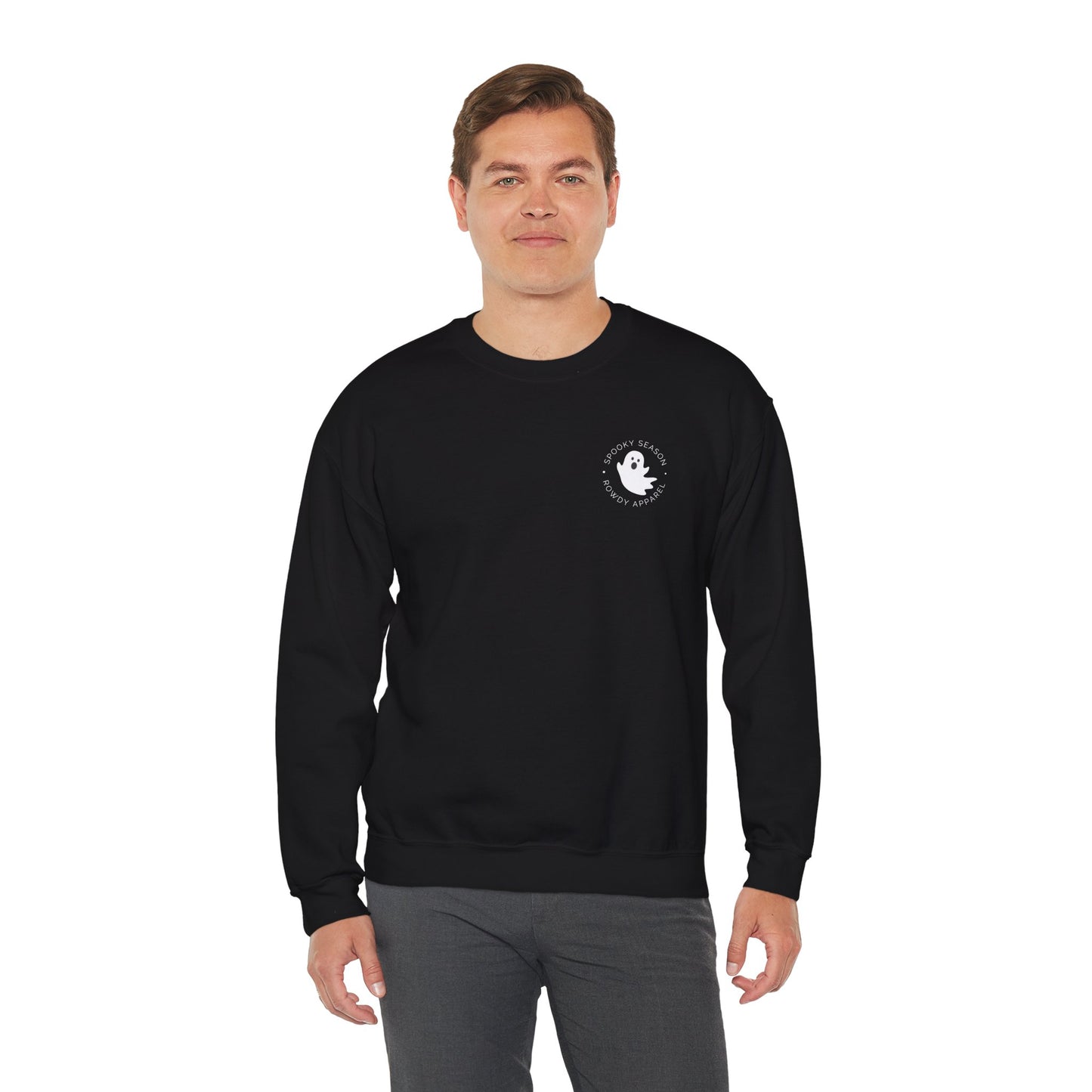 Spooky SZN Ghost Logo Unisex Heavy Blend™ Crewneck Sweatshirt