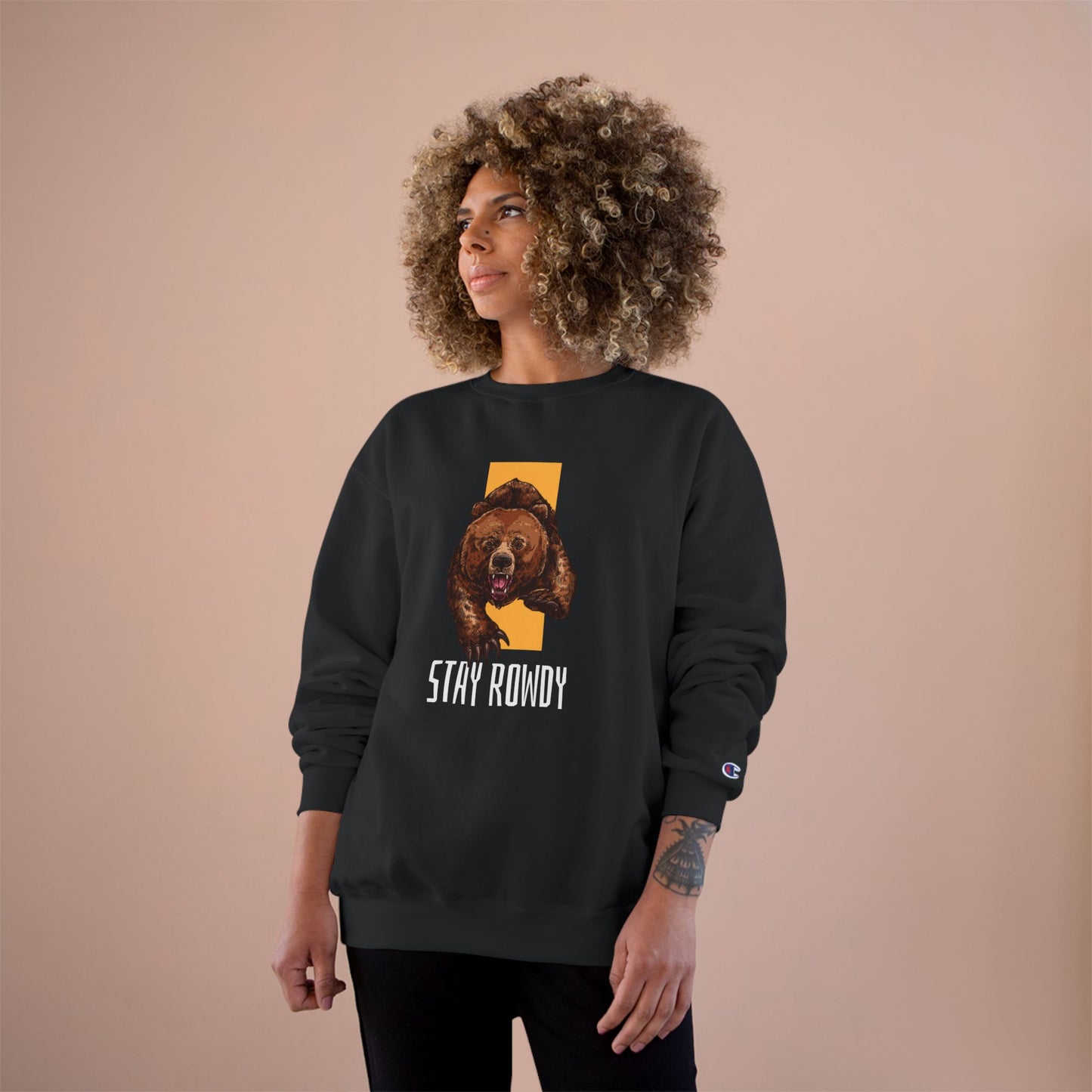 Champion Sweatshirt - Stay Rowdy Bear