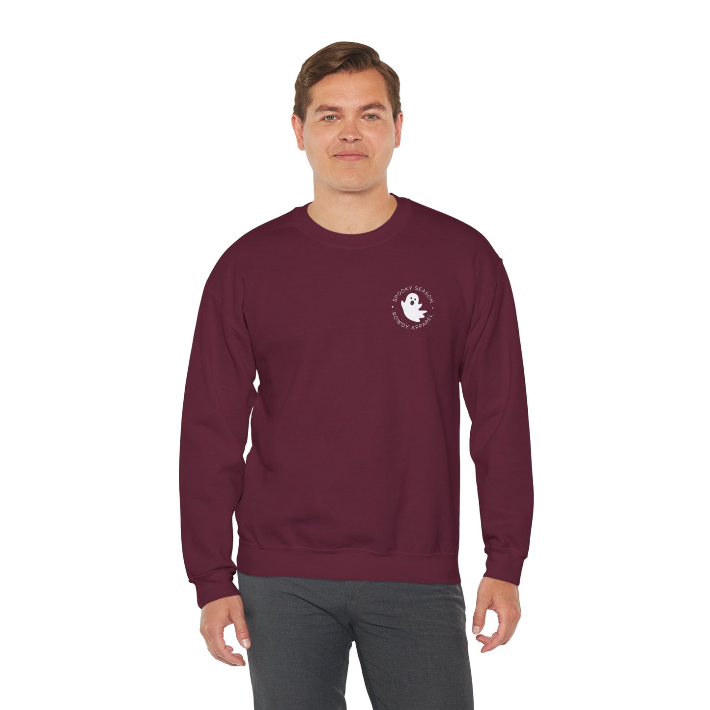 Spooky SZN Ghost Logo Unisex Heavy Blend™ Crewneck Sweatshirt