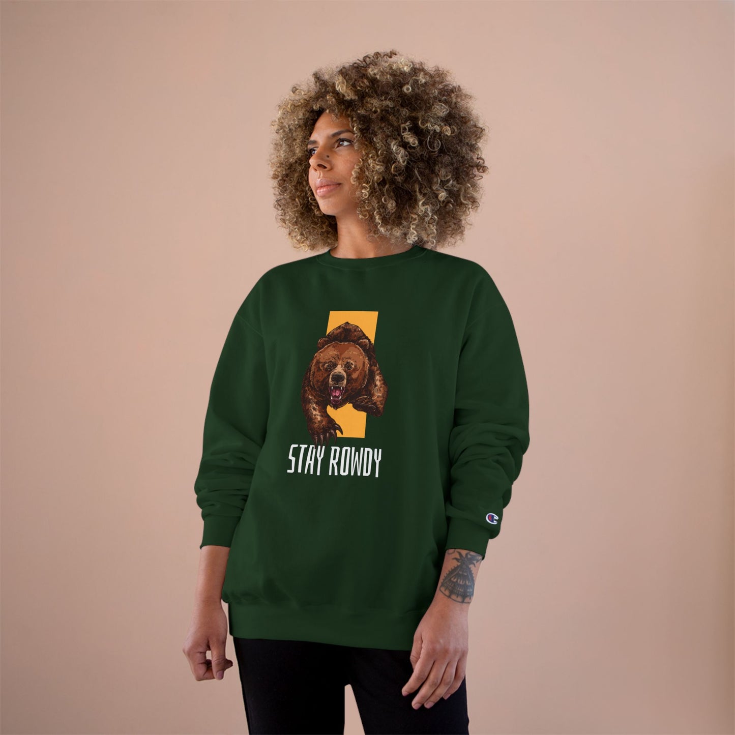 Champion Sweatshirt - Stay Rowdy Bear