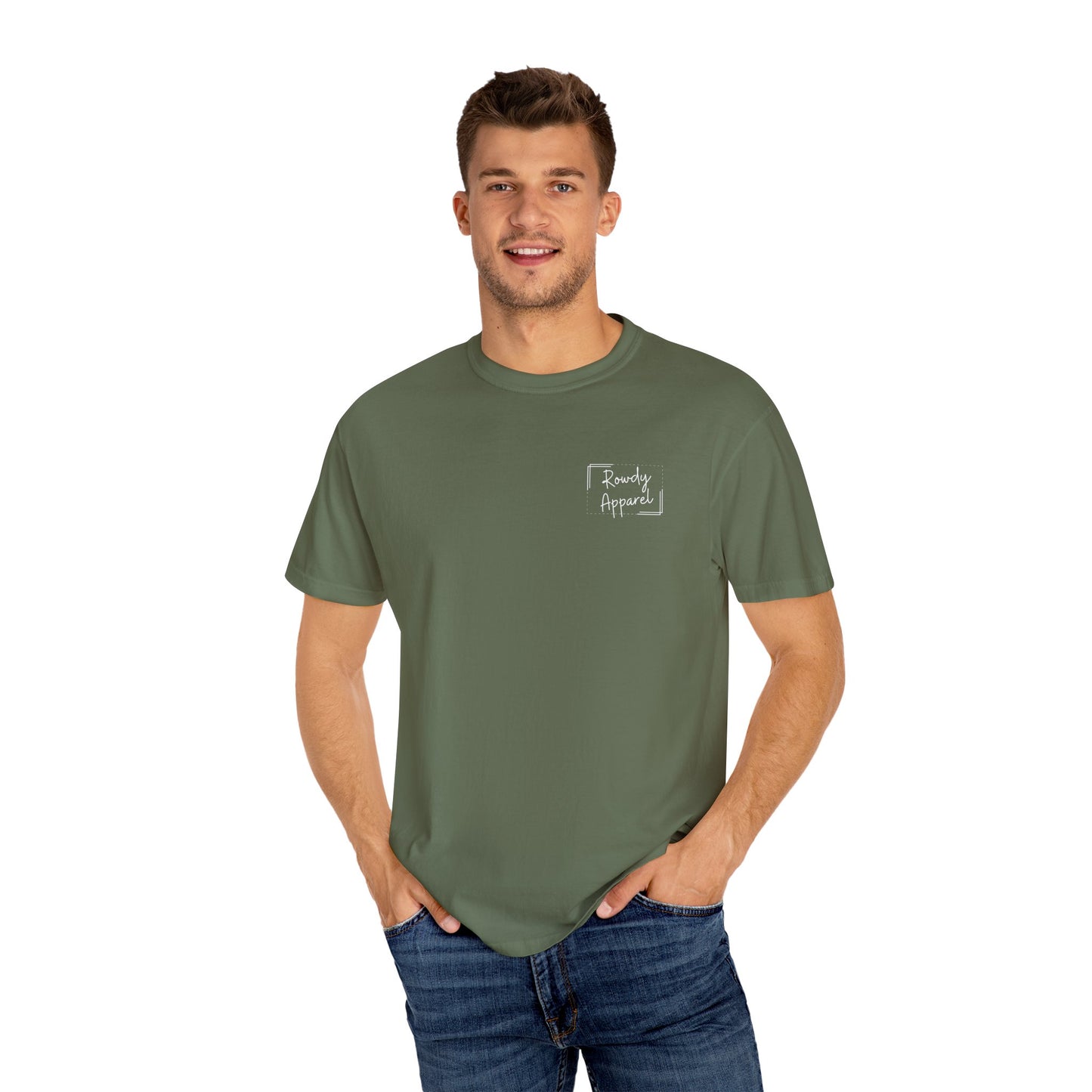 Rowdy Apparel Dotted Line Logo Unisex Garment-Dyed T-shirt