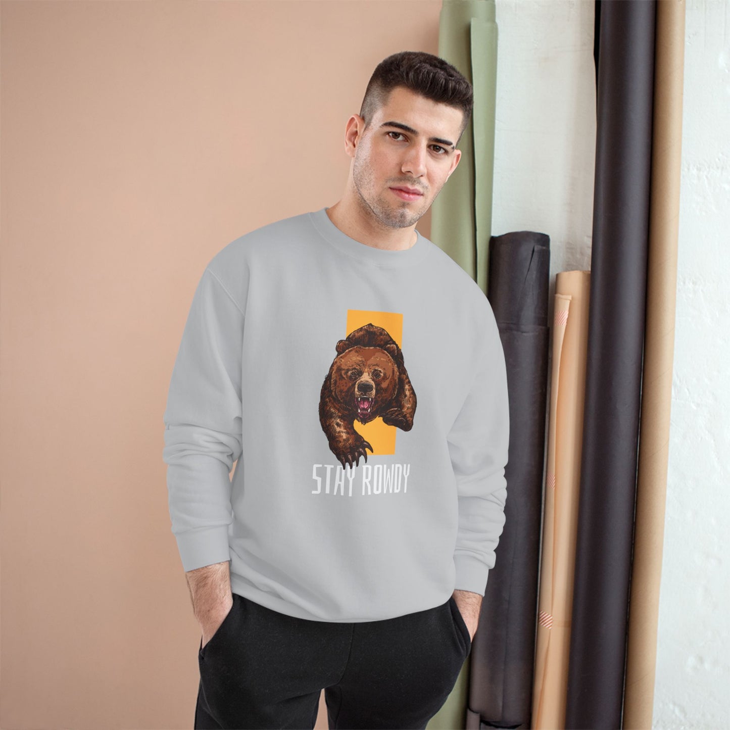 Champion Sweatshirt - Stay Rowdy Bear