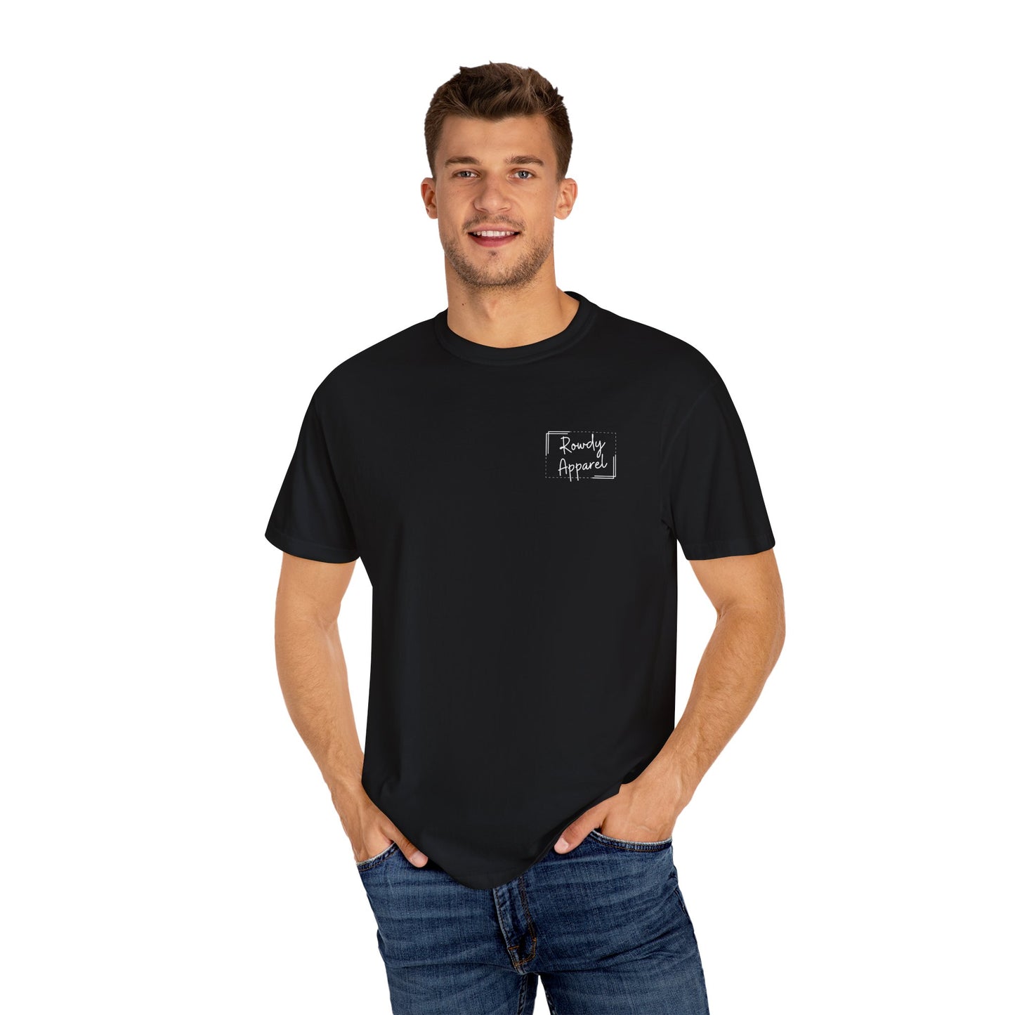 Rowdy Apparel Dotted Line Logo Unisex Garment-Dyed T-shirt
