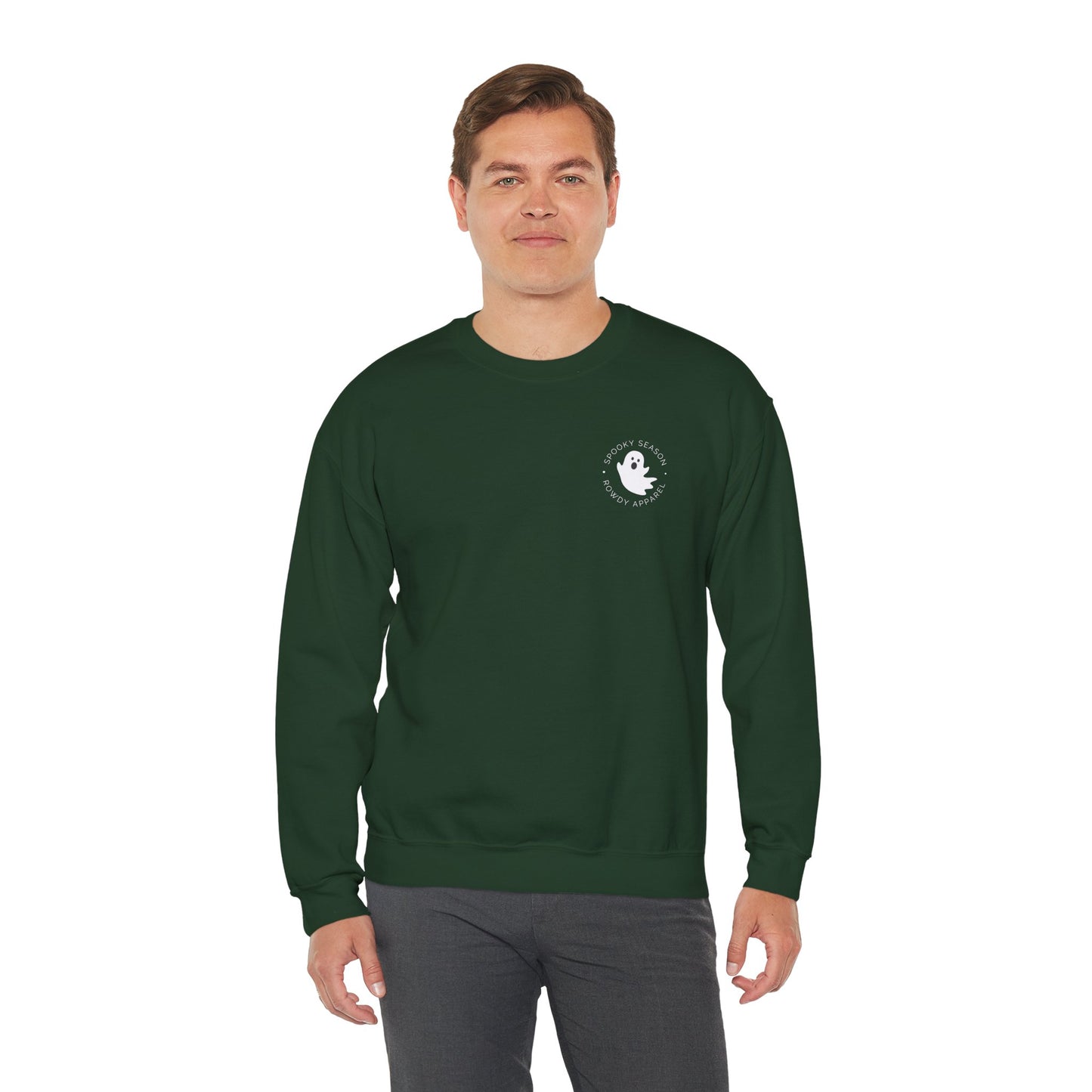 Spooky SZN Ghost Logo Unisex Heavy Blend™ Crewneck Sweatshirt