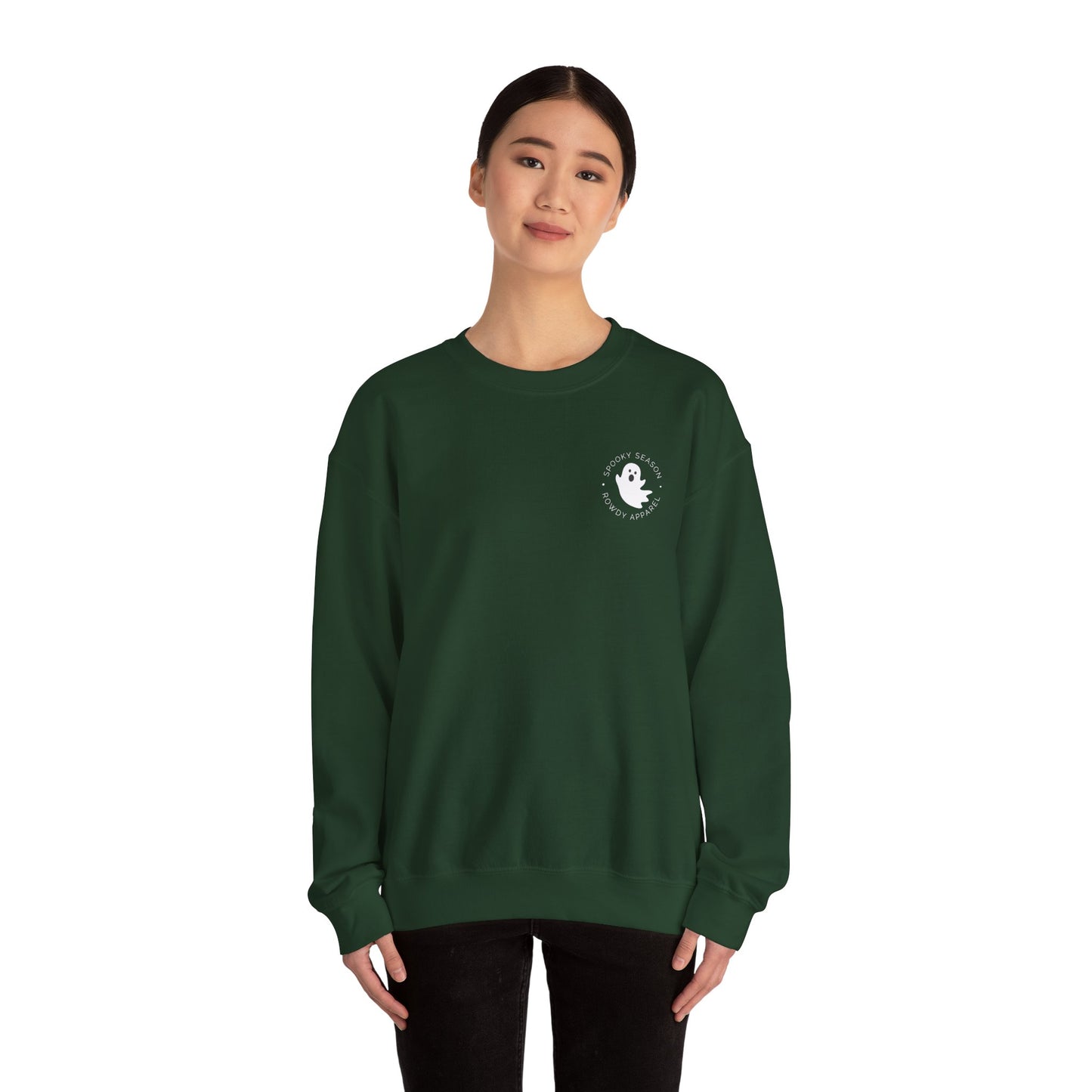 Spooky SZN Ghost Logo Unisex Heavy Blend™ Crewneck Sweatshirt