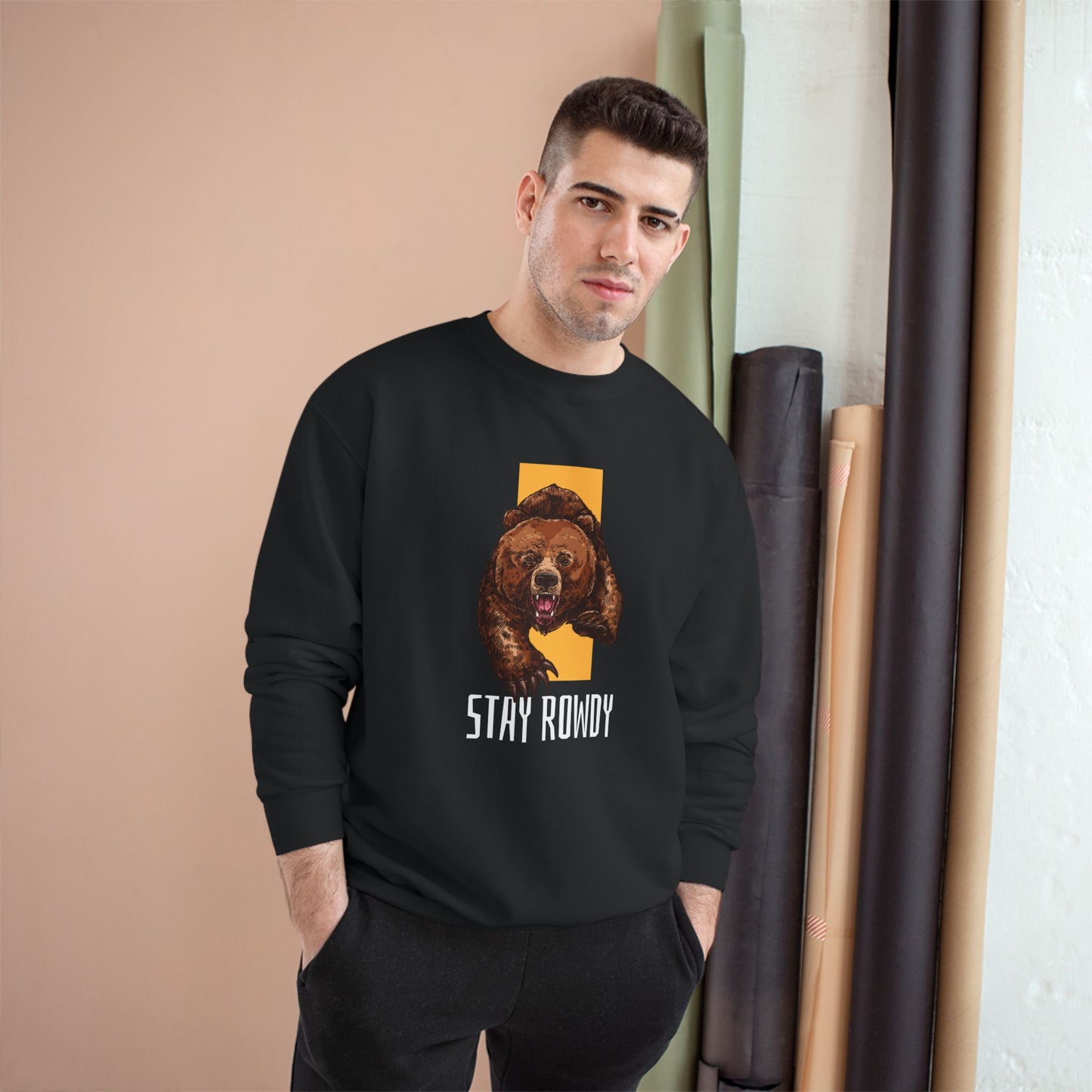 Champion Sweatshirt - Stay Rowdy Bear