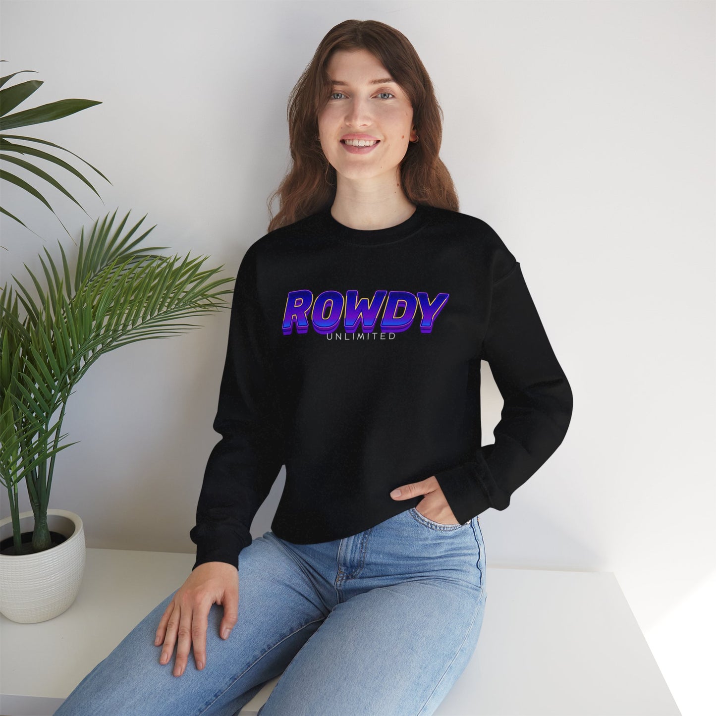 Super Purple Rowdy Unisex Heavy Blend™ Crewneck Sweatshirt