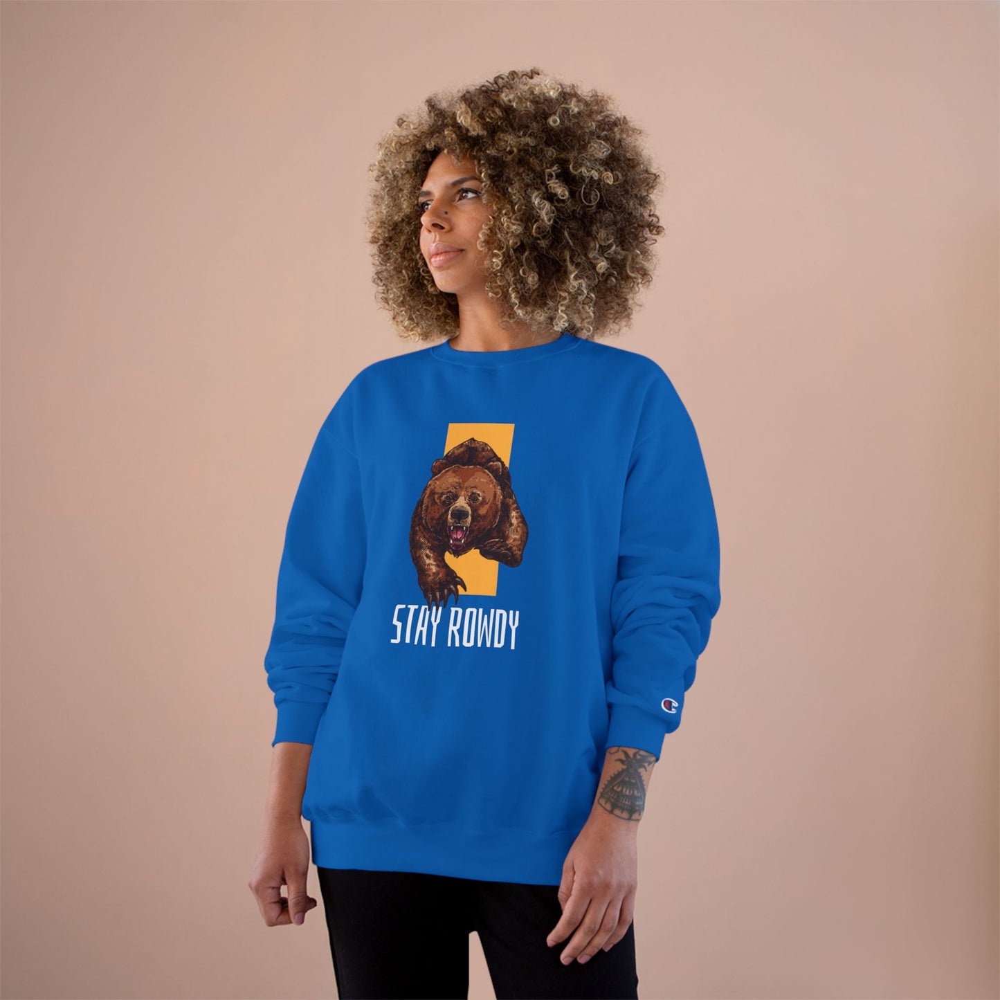 Champion Sweatshirt - Stay Rowdy Bear