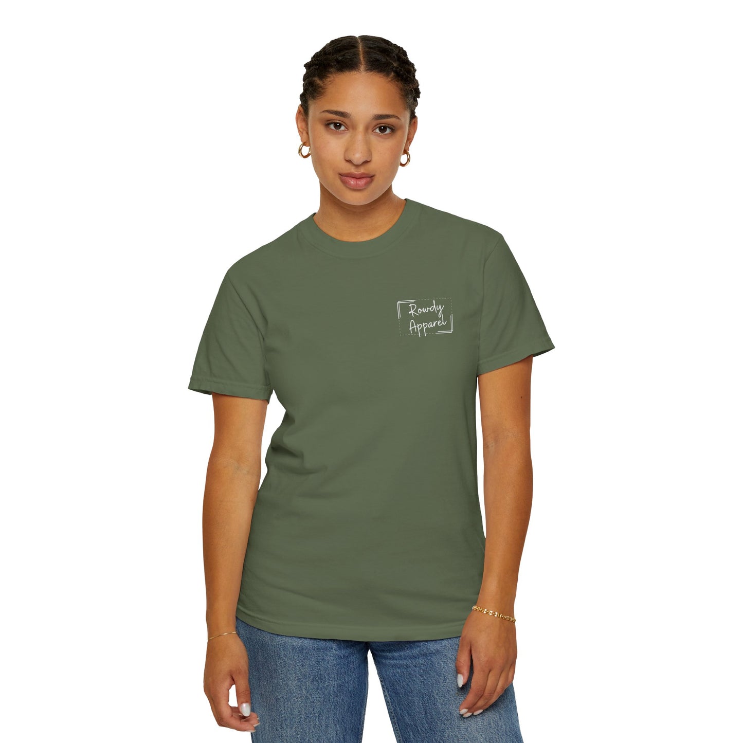 Rowdy Apparel Dotted Line Logo Unisex Garment-Dyed T-shirt