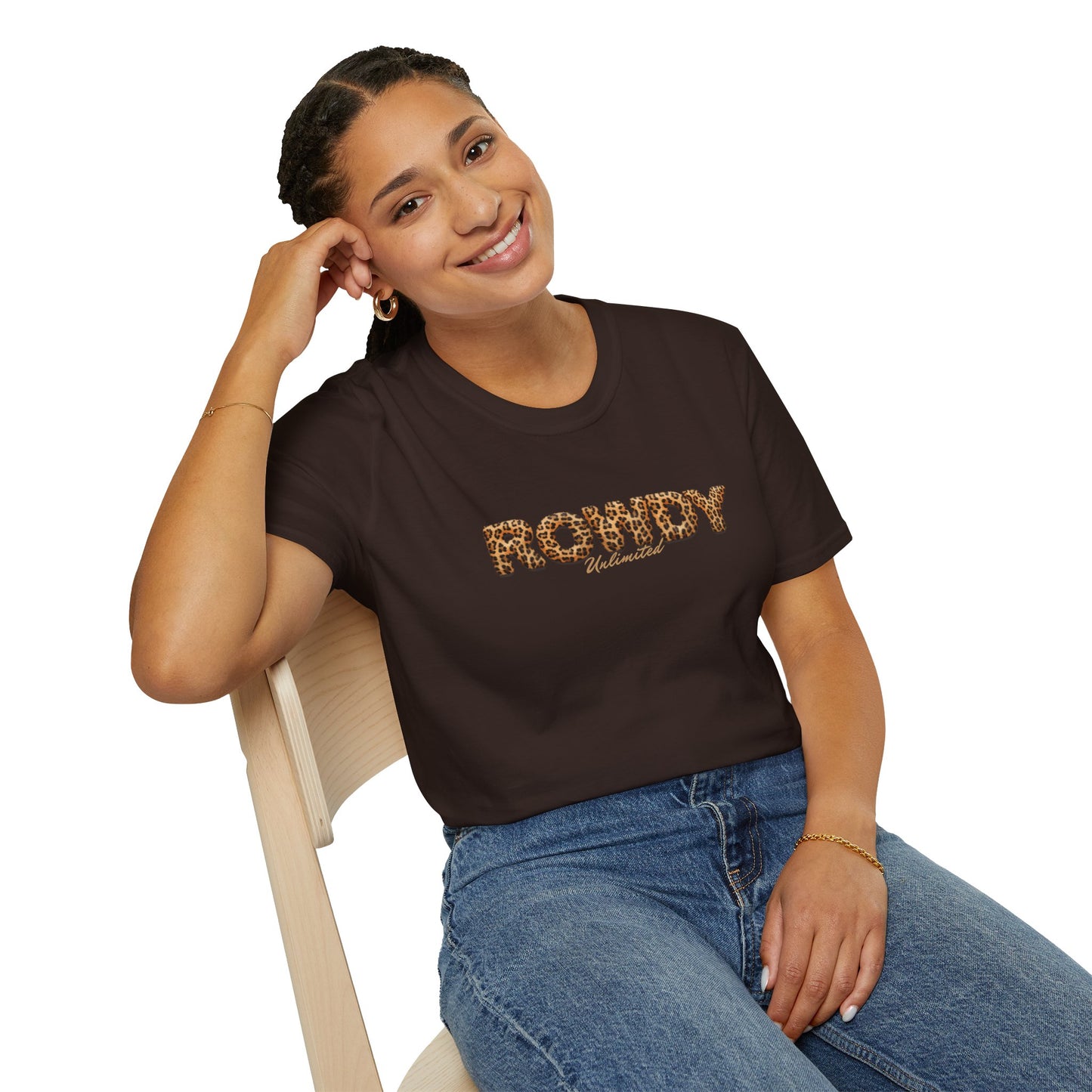 Fuzzy Animal Print Rowdy Unisex Softstyle T-Shirt