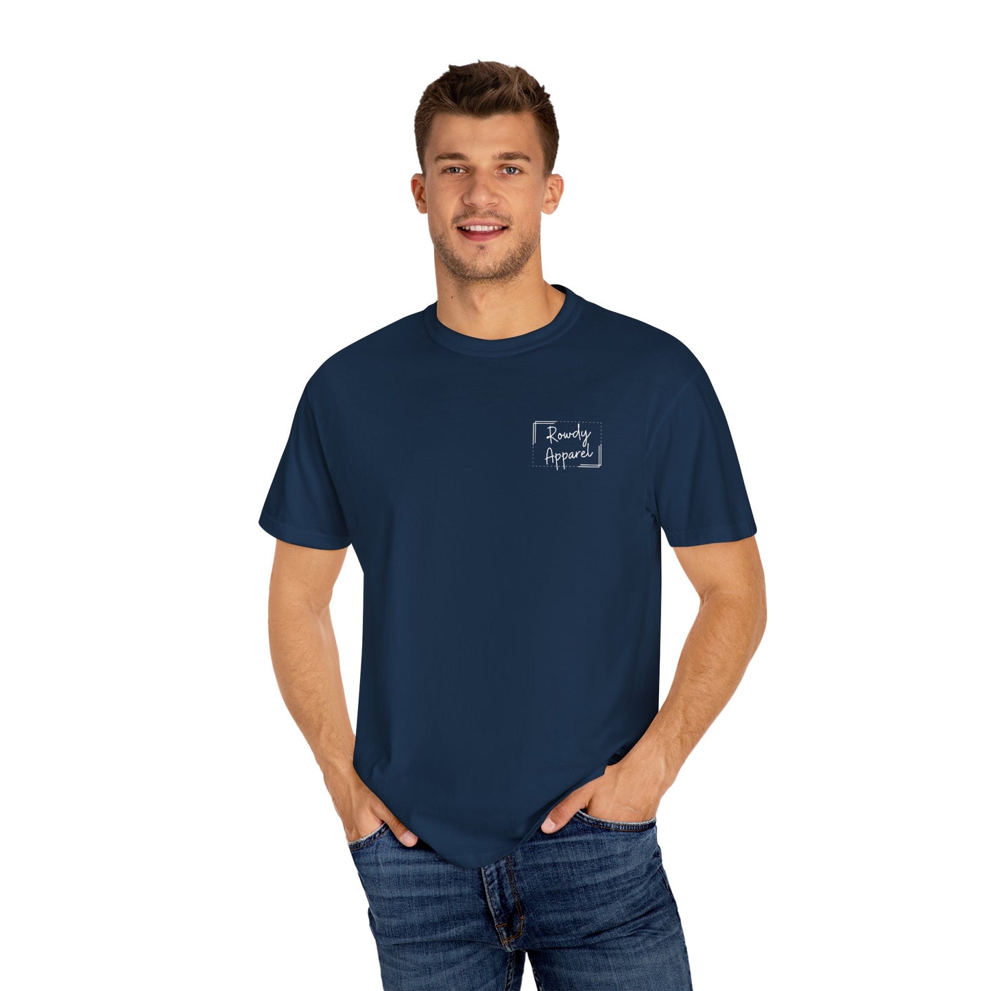 Rowdy Apparel Dotted Line Logo Unisex Garment-Dyed T-shirt