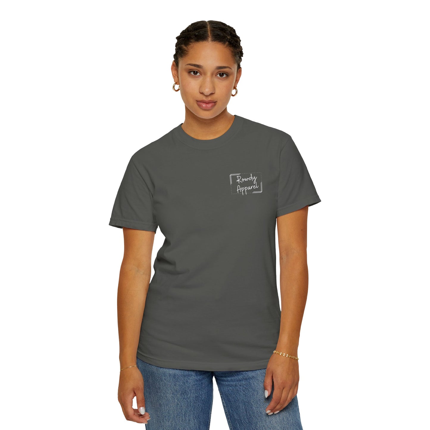 Rowdy Apparel Dotted Line Logo Unisex Garment-Dyed T-shirt
