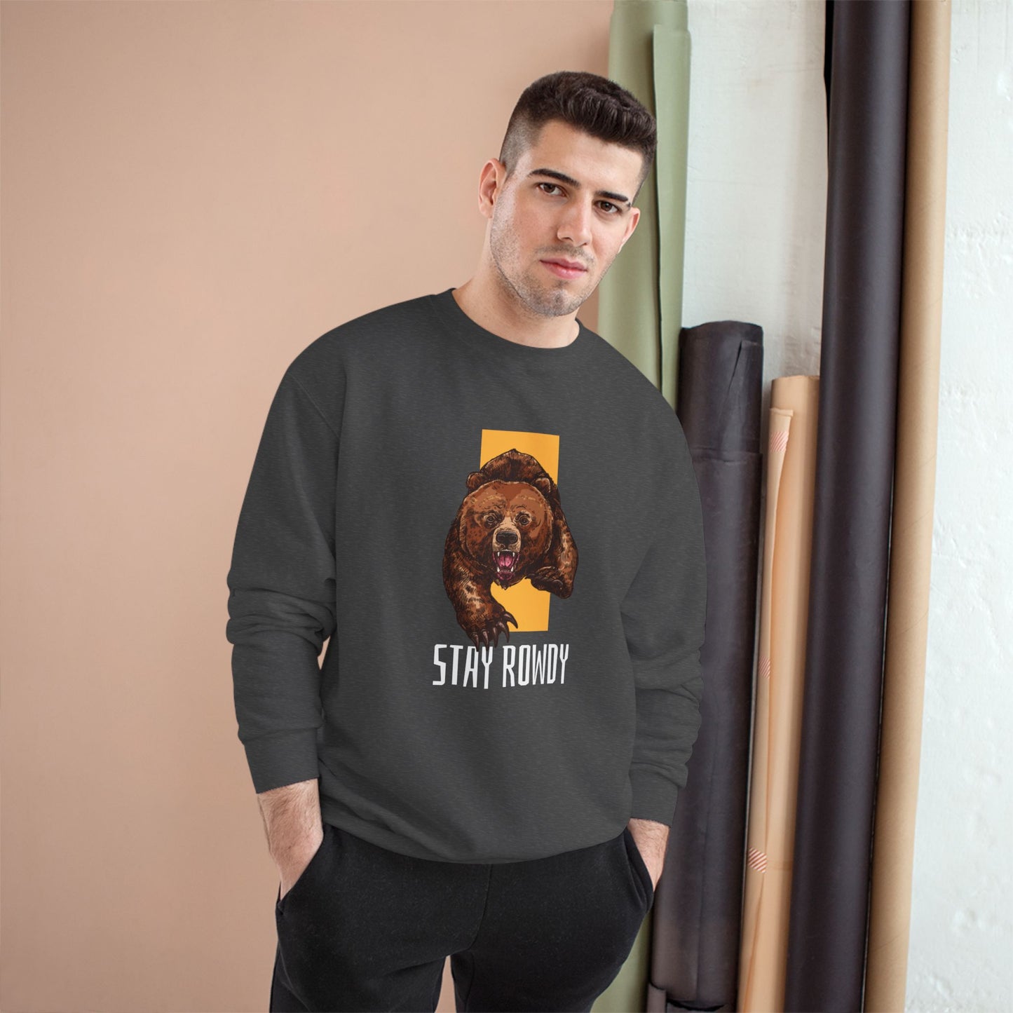 Champion Sweatshirt - Stay Rowdy Bear