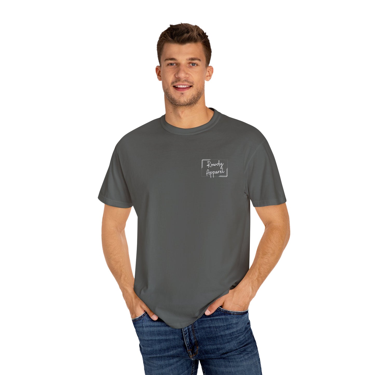 Rowdy Apparel Dotted Line Logo Unisex Garment-Dyed T-shirt