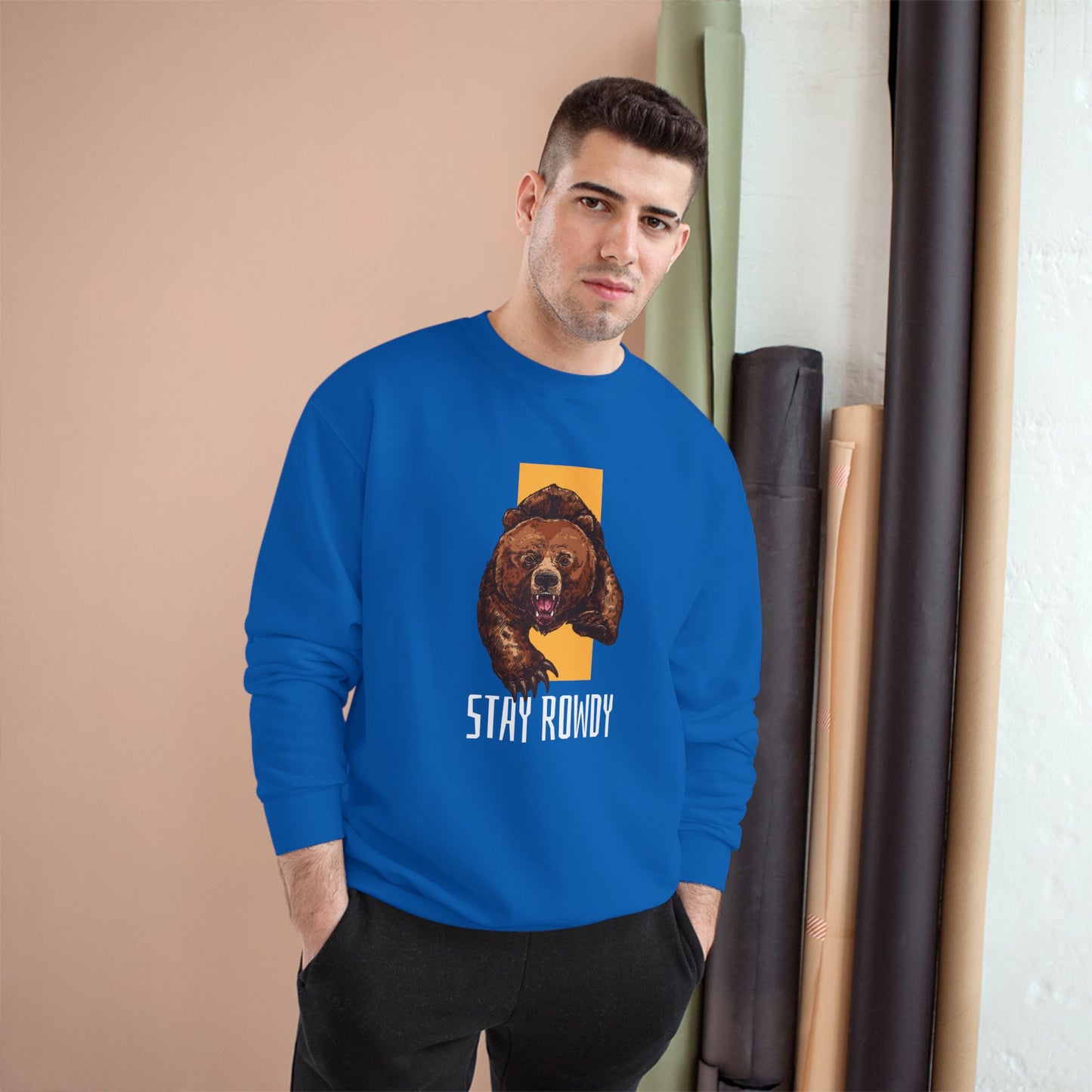 Champion Sweatshirt - Stay Rowdy Bear