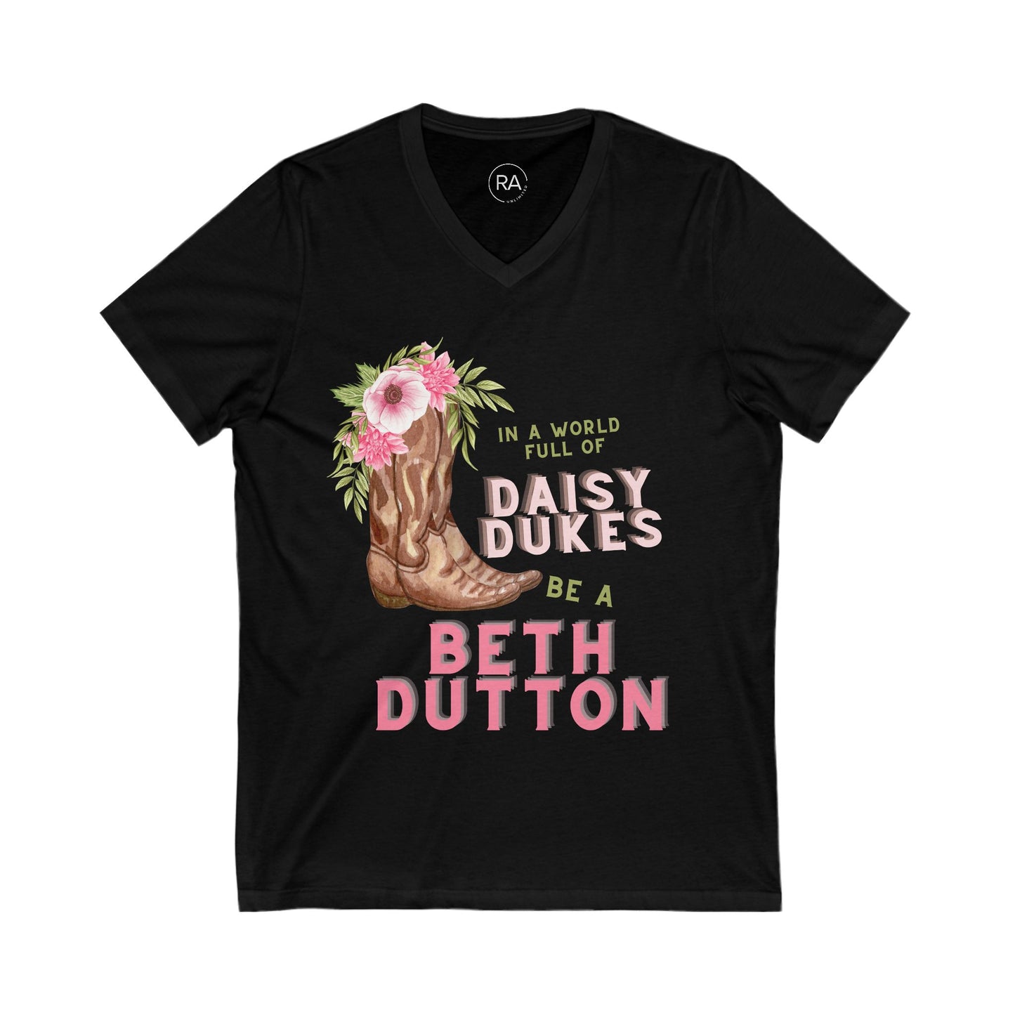 Unisex Jersey Short Sleeve V-Neck Tee- Beth Dutton