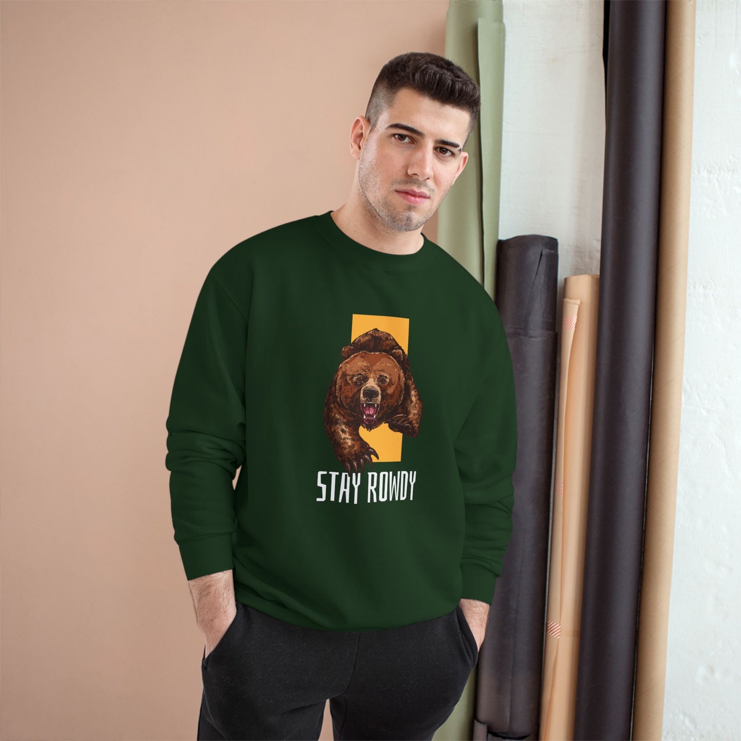 Champion Sweatshirt - Stay Rowdy Bear