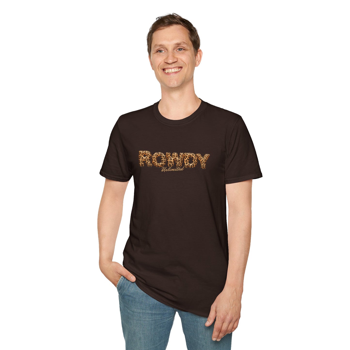 Fuzzy Animal Print Rowdy Unisex Softstyle T-Shirt