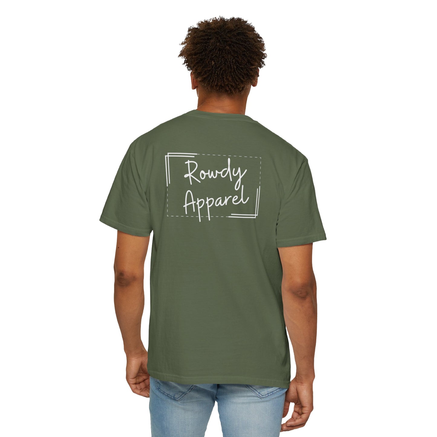 Rowdy Apparel  Dotted Line Logo Unisex Garment-Dyed T-shirt