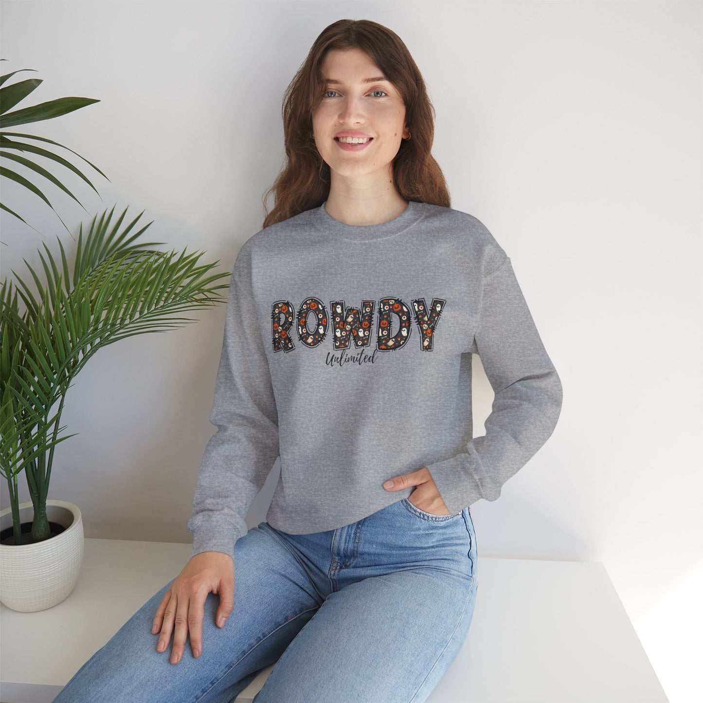 ROWDY Gohsts & Pumpkins Unisex Heavy Blend™ Crewneck Sweatshirt
