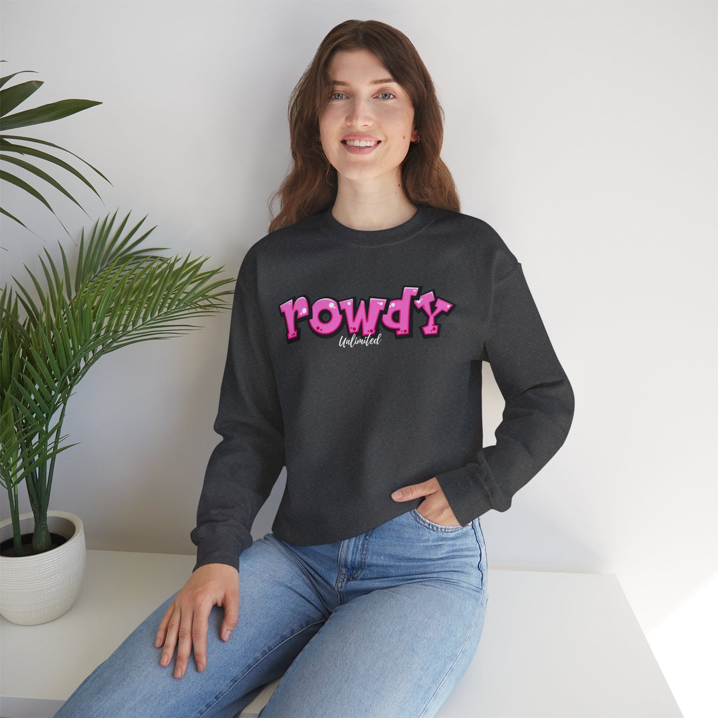 Rowdy Pink Unisex Heavy Blend™ Crewneck Sweatshirt
