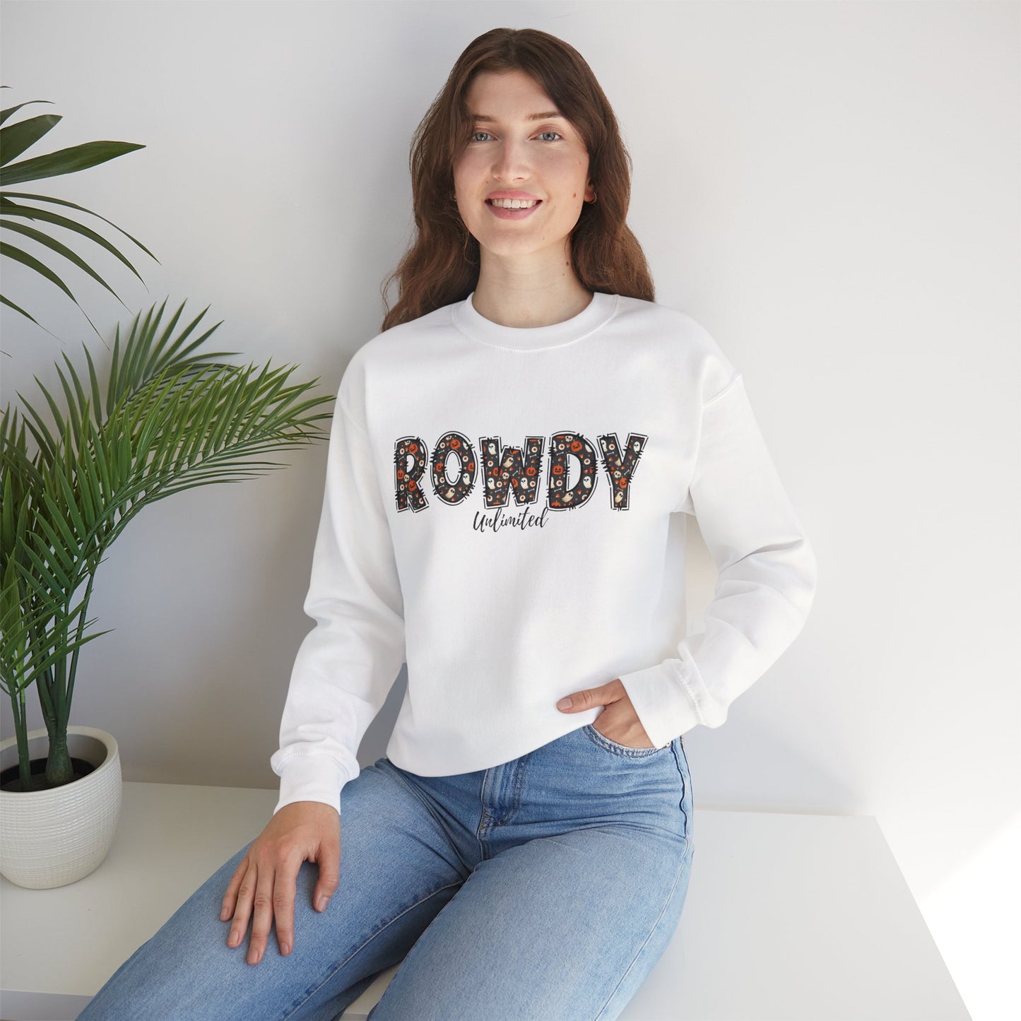 ROWDY Gohsts & Pumpkins Unisex Heavy Blend™ Crewneck Sweatshirt