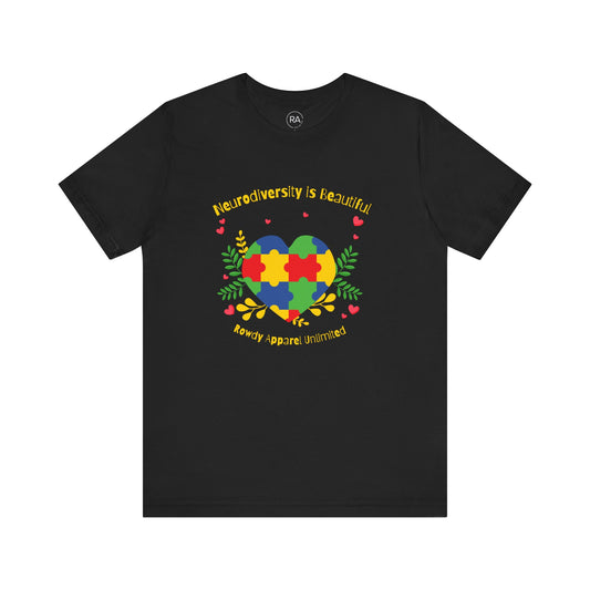Neurodiversity is Beautiful Short Sleeve Tee-Autism Awareness