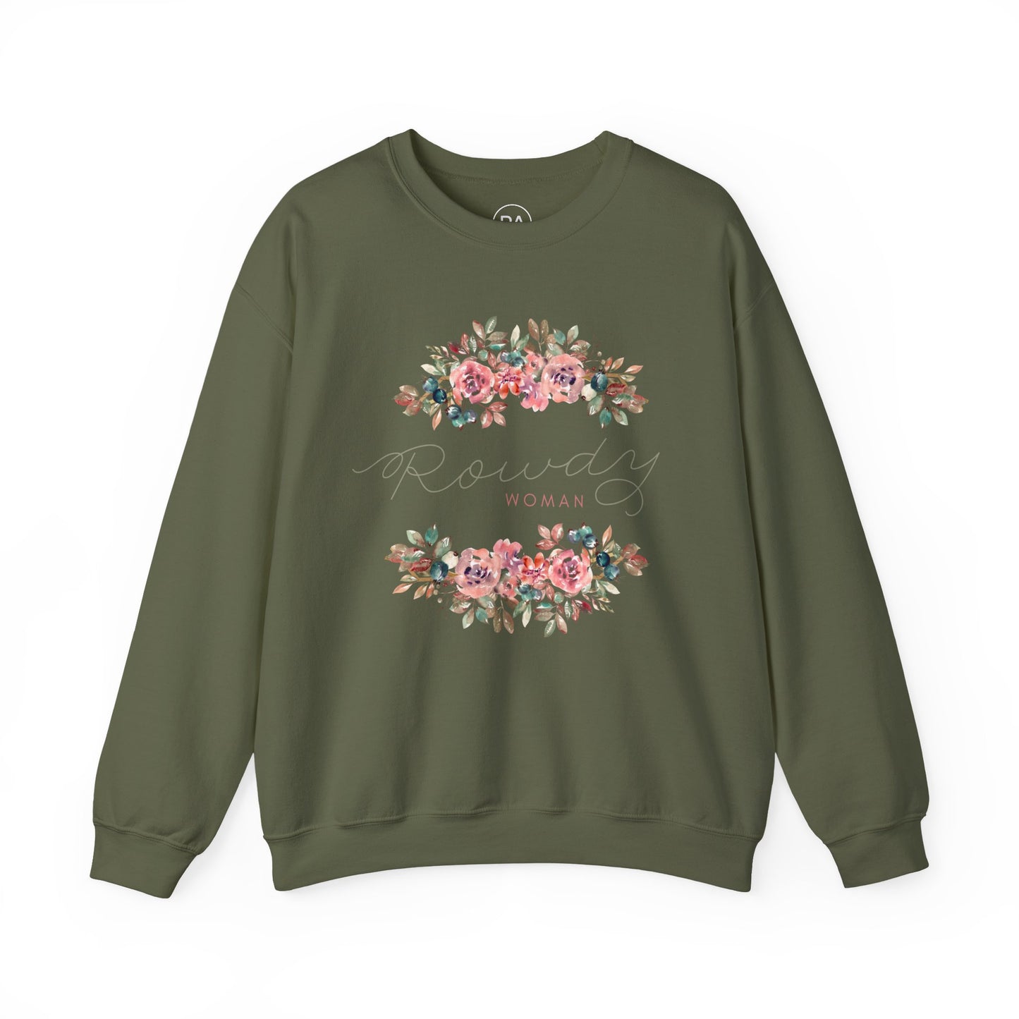 Rowdy Woman Floral Unisex Heavy Blend™ Crewneck Sweatshirt
