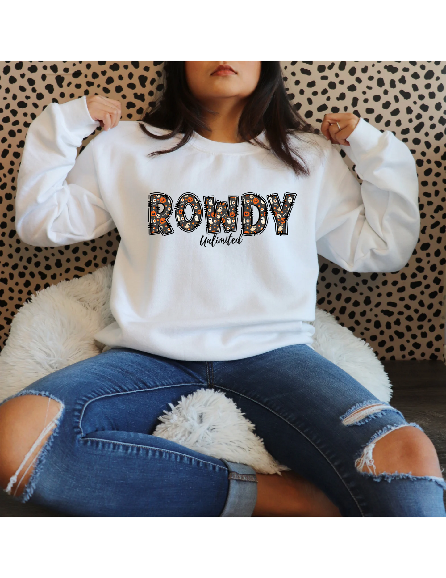 ROWDY Gohsts & Pumpkins Unisex Heavy Blend™ Crewneck Sweatshirt