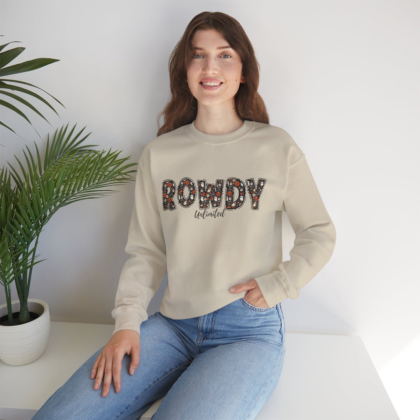ROWDY Gohsts & Pumpkins Unisex Heavy Blend™ Crewneck Sweatshirt