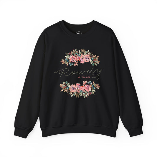 Rowdy Woman Floral Unisex Heavy Blend™ Crewneck Sweatshirt